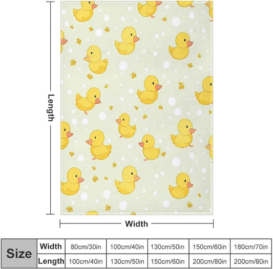 Yellow Soft Faux Fur Throw Blanket - Cartoon Flannel Lap Blanket for Couch Sofa Or Bed, Baby Duck Fuzzy Fluffy Plush Blanket, Super Cozy and Comfy for All Seasons 30"x40"