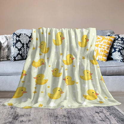 Yellow Soft Faux Fur Throw Blanket - Cartoon Flannel Lap Blanket for Couch Sofa Or Bed, Baby Duck Fuzzy Fluffy Plush Blanket, Super Cozy and Comfy for All Seasons 30"x40"