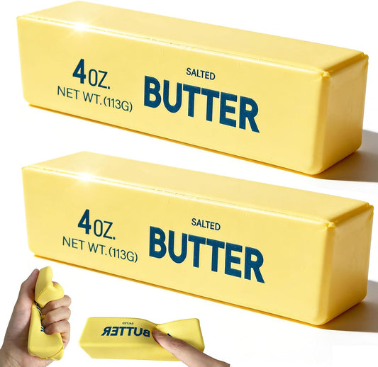Slow Rising Squishy，Taba Squishy, Stress Balls，Party Favor Gift (Butter stick-2pcs)-0519 (Yellow-2pcs)