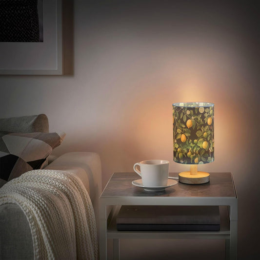 Bedside Table Lamp Lemon Yellow Citrus Fruits (64) Kids Nightstand Lamp Night Light Fabric Shade for Bedroom Living Room Home Office