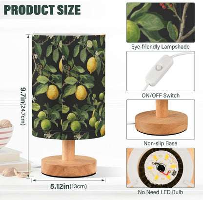 Bedside Table Lamp Lemon Yellow Citrus Fruits (64) Kids Nightstand Lamp Night Light Fabric Shade for Bedroom Living Room Home Office