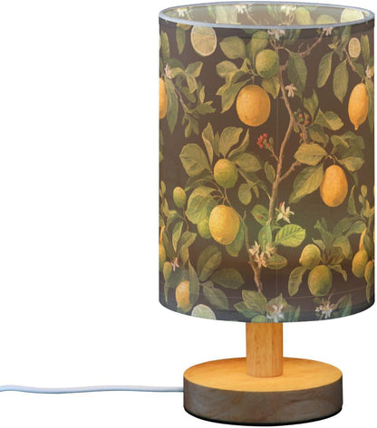 Bedside Table Lamp Lemon Yellow Citrus Fruits (64) Kids Nightstand Lamp Night Light Fabric Shade for Bedroom Living Room Home Office