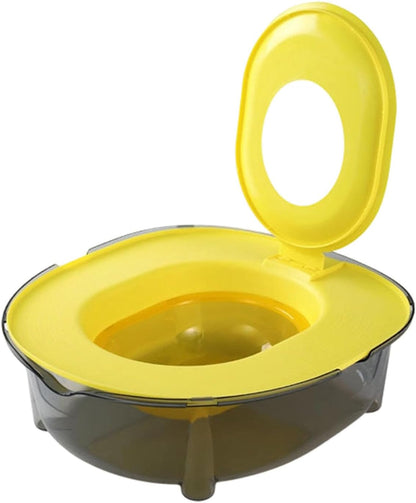 Cat Toilet Trainer Kit, Portable Cat Litter Box, Flushable Design for Small and Medium Pets, Anti-Splash Easy Clean for Home Apartment Travel, Yellow