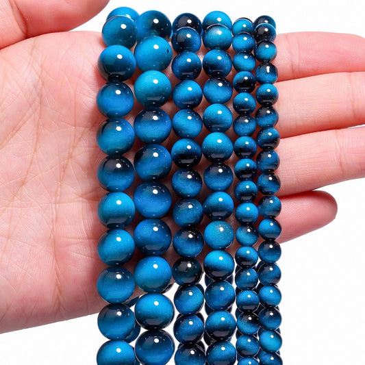 38PCS 10mm Yellow Tiger Eye Gemstone Beads for Jewelry Making, Round Smooth Glass Beads for DIY Bracelet Necklace Earring Keychain, Arts and Crafts, for Christmas Wedding Birthday