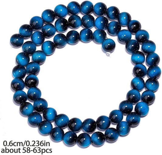 38PCS 10mm Yellow Tiger Eye Gemstone Beads for Jewelry Making, Round Smooth Glass Beads for DIY Bracelet Necklace Earring Keychain, Arts and Crafts, for Christmas Wedding Birthday