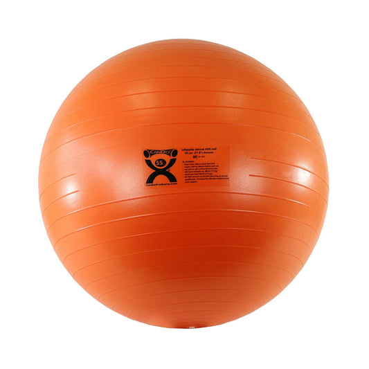 Inflatable Exercise Ball - Yellow 17.7", Durable Extra Thick Non-Slip Stability Ball for Core Workouts, Yoga, Pilates, Active Seating, Physical Therapy, Pregnancy, Home Gym, Flexibility