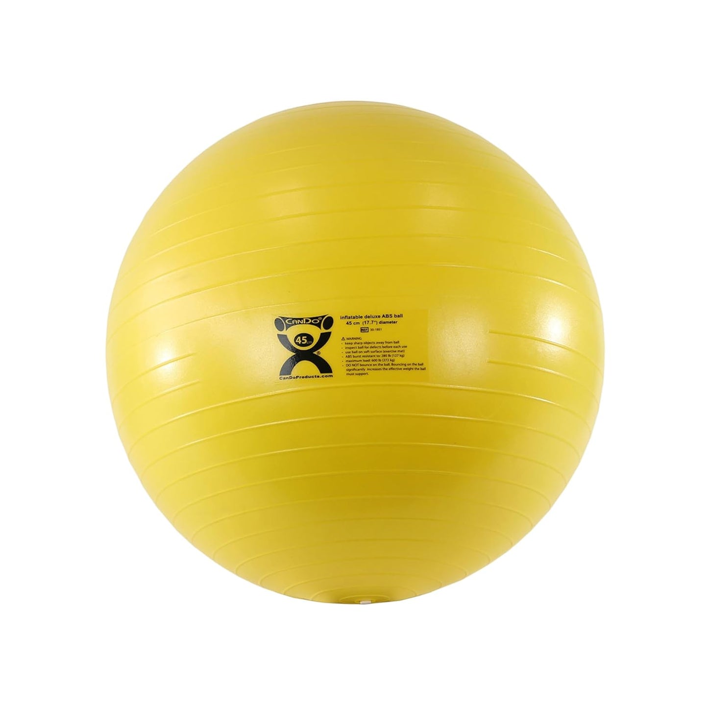 Inflatable Exercise Ball - Yellow 17.7", Durable Extra Thick Non-Slip Stability Ball for Core Workouts, Yoga, Pilates, Active Seating, Physical Therapy, Pregnancy, Home Gym, Flexibility