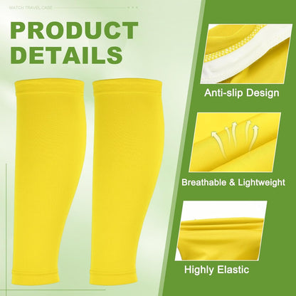 Sun Protection Leg Sleeves, Sports Compression Leg Cooling Ice Silk Sleeves with Anti-slip Silicone Strips