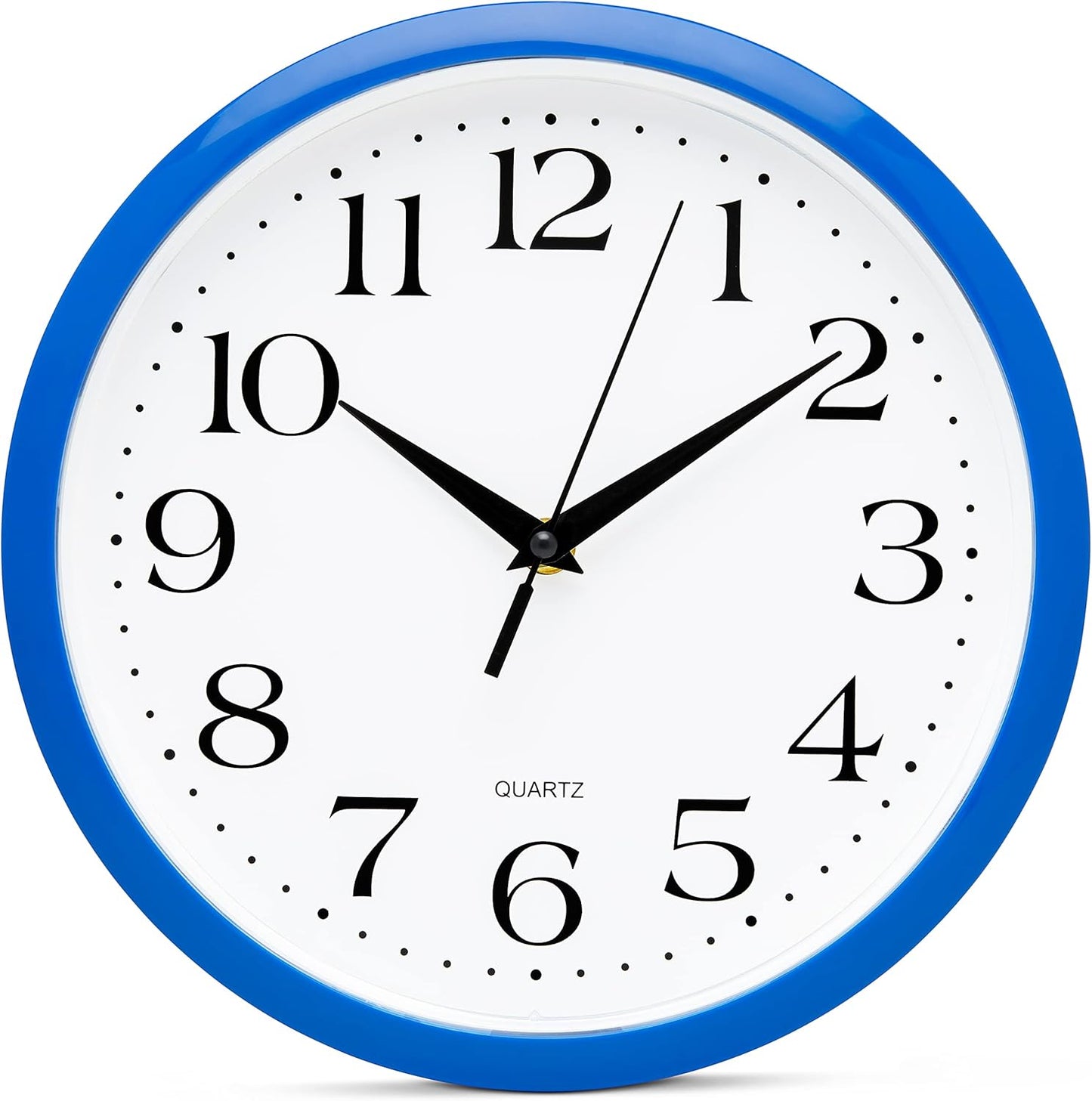 Yellow Wall Clock 10 inch Silent Non Ticking Battery Operated Quartz Easy to Read Round Classroom Home Decor for Kids Playroom Baby Room Nursery Fun