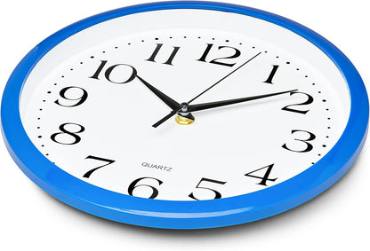 Yellow Wall Clock 10 inch Silent Non Ticking Battery Operated Quartz Easy to Read Round Classroom Home Decor for Kids Playroom Baby Room Nursery Fun