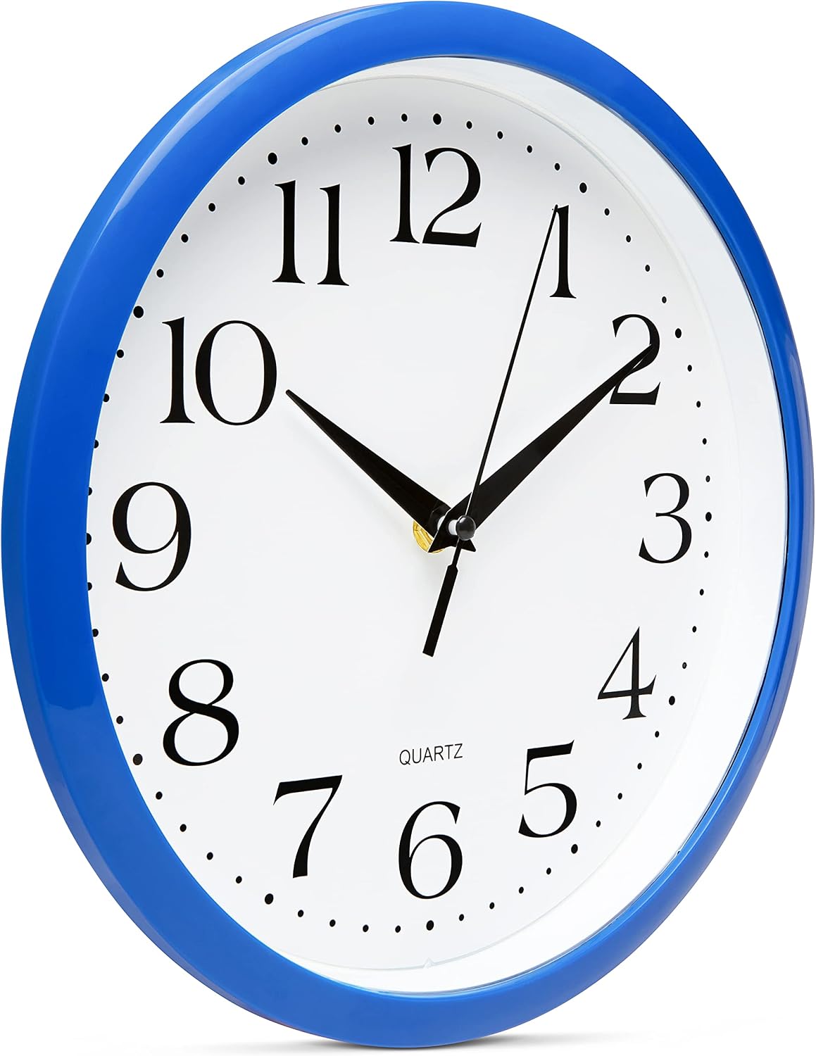 Yellow Wall Clock 10 inch Silent Non Ticking Battery Operated Quartz Easy to Read Round Classroom Home Decor for Kids Playroom Baby Room Nursery Fun