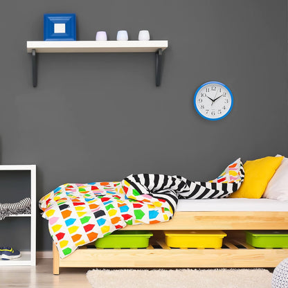 Yellow Wall Clock 10 inch Silent Non Ticking Battery Operated Quartz Easy to Read Round Classroom Home Decor for Kids Playroom Baby Room Nursery Fun