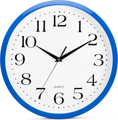 Yellow Wall Clock 10 inch Silent Non Ticking Battery Operated Quartz Easy to Read Round Classroom Home Decor for Kids Playroom Baby Room Nursery Fun