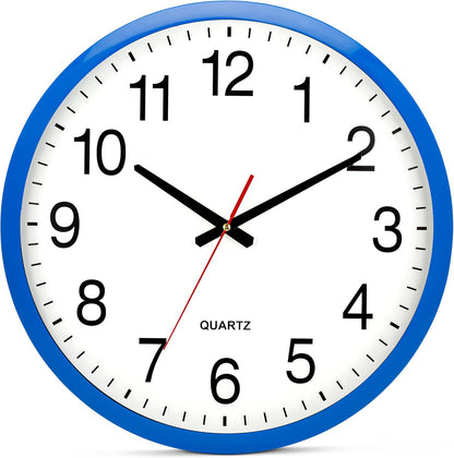 Yellow Wall Clock 10 inch Silent Non Ticking Battery Operated Quartz Easy to Read Round Classroom Home Decor for Kids Playroom Baby Room Nursery Fun