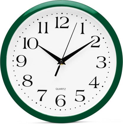 Yellow Wall Clock 10 inch Silent Non Ticking Battery Operated Quartz Easy to Read Round Classroom Home Decor for Kids Playroom Baby Room Nursery Fun