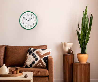 Yellow Wall Clock 10 inch Silent Non Ticking Battery Operated Quartz Easy to Read Round Classroom Home Decor for Kids Playroom Baby Room Nursery Fun