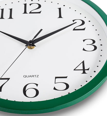 Yellow Wall Clock 10 inch Silent Non Ticking Battery Operated Quartz Easy to Read Round Classroom Home Decor for Kids Playroom Baby Room Nursery Fun