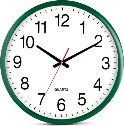 Yellow Wall Clock 10 inch Silent Non Ticking Battery Operated Quartz Easy to Read Round Classroom Home Decor for Kids Playroom Baby Room Nursery Fun