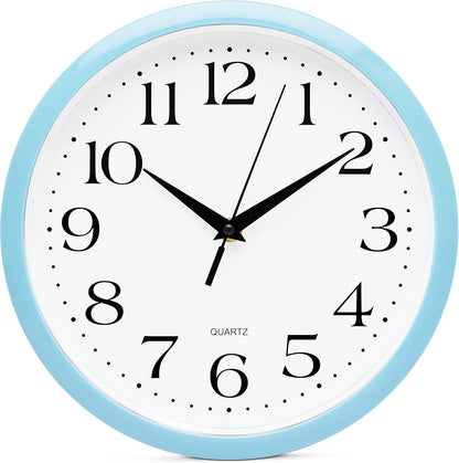 Yellow Wall Clock 10 inch Silent Non Ticking Battery Operated Quartz Easy to Read Round Classroom Home Decor for Kids Playroom Baby Room Nursery Fun