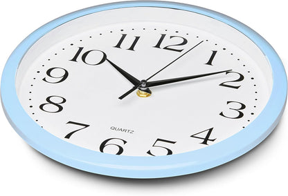 Yellow Wall Clock 10 inch Silent Non Ticking Battery Operated Quartz Easy to Read Round Classroom Home Decor for Kids Playroom Baby Room Nursery Fun