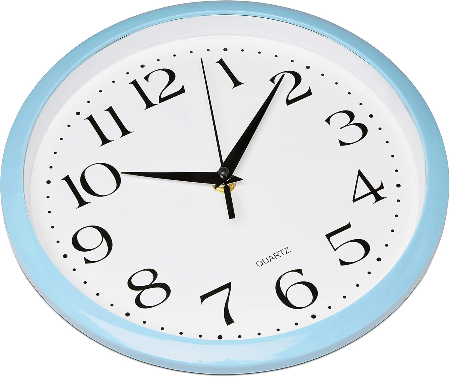 Yellow Wall Clock 10 inch Silent Non Ticking Battery Operated Quartz Easy to Read Round Classroom Home Decor for Kids Playroom Baby Room Nursery Fun