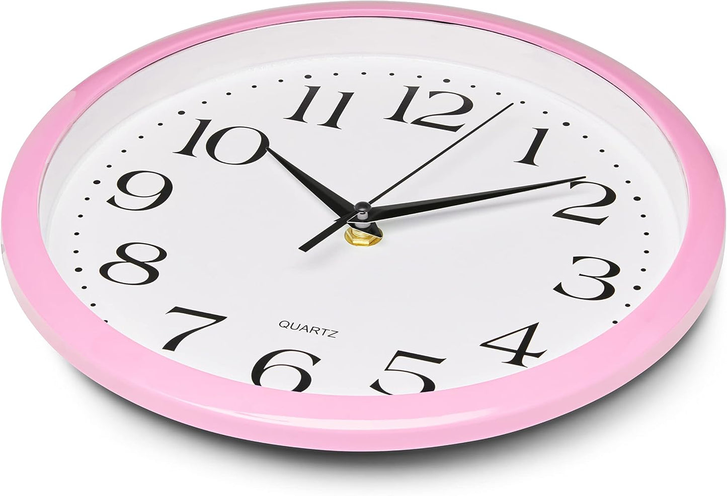 Yellow Wall Clock 10 inch Silent Non Ticking Battery Operated Quartz Easy to Read Round Classroom Home Decor for Kids Playroom Baby Room Nursery Fun