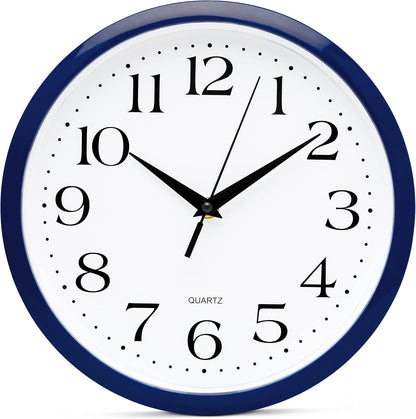 Yellow Wall Clock 10 inch Silent Non Ticking Battery Operated Quartz Easy to Read Round Classroom Home Decor for Kids Playroom Baby Room Nursery Fun