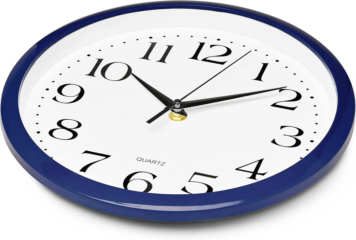 Yellow Wall Clock 10 inch Silent Non Ticking Battery Operated Quartz Easy to Read Round Classroom Home Decor for Kids Playroom Baby Room Nursery Fun