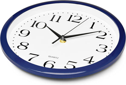 Yellow Wall Clock 10 inch Silent Non Ticking Battery Operated Quartz Easy to Read Round Classroom Home Decor for Kids Playroom Baby Room Nursery Fun