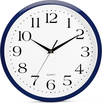 Yellow Wall Clock 10 inch Silent Non Ticking Battery Operated Quartz Easy to Read Round Classroom Home Decor for Kids Playroom Baby Room Nursery Fun
