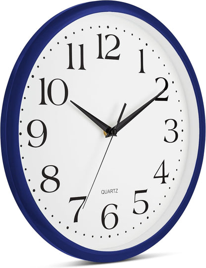 Yellow Wall Clock 10 inch Silent Non Ticking Battery Operated Quartz Easy to Read Round Classroom Home Decor for Kids Playroom Baby Room Nursery Fun