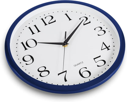 Yellow Wall Clock 10 inch Silent Non Ticking Battery Operated Quartz Easy to Read Round Classroom Home Decor for Kids Playroom Baby Room Nursery Fun