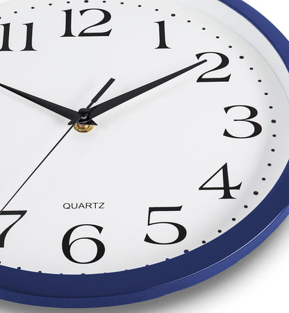 Yellow Wall Clock 10 inch Silent Non Ticking Battery Operated Quartz Easy to Read Round Classroom Home Decor for Kids Playroom Baby Room Nursery Fun