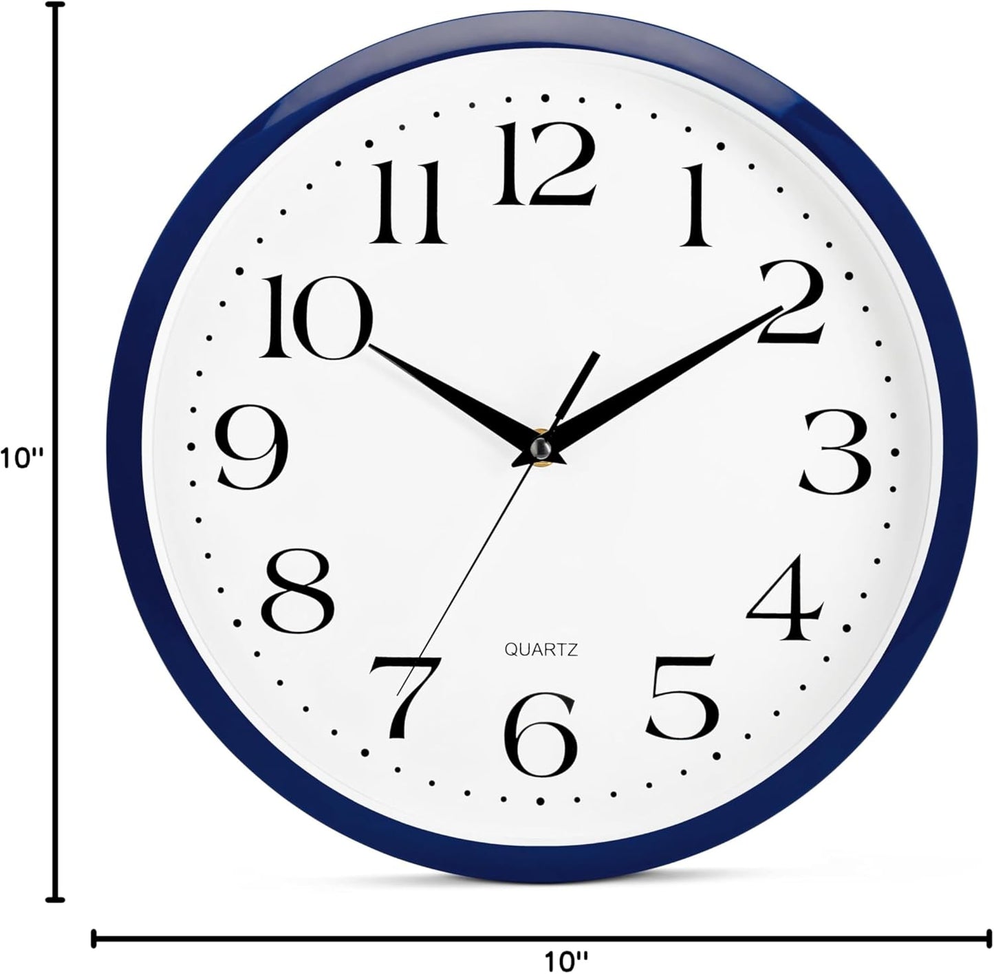 Yellow Wall Clock 10 inch Silent Non Ticking Battery Operated Quartz Easy to Read Round Classroom Home Decor for Kids Playroom Baby Room Nursery Fun