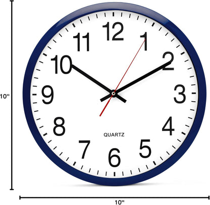 Yellow Wall Clock 10 inch Silent Non Ticking Battery Operated Quartz Easy to Read Round Classroom Home Decor for Kids Playroom Baby Room Nursery Fun