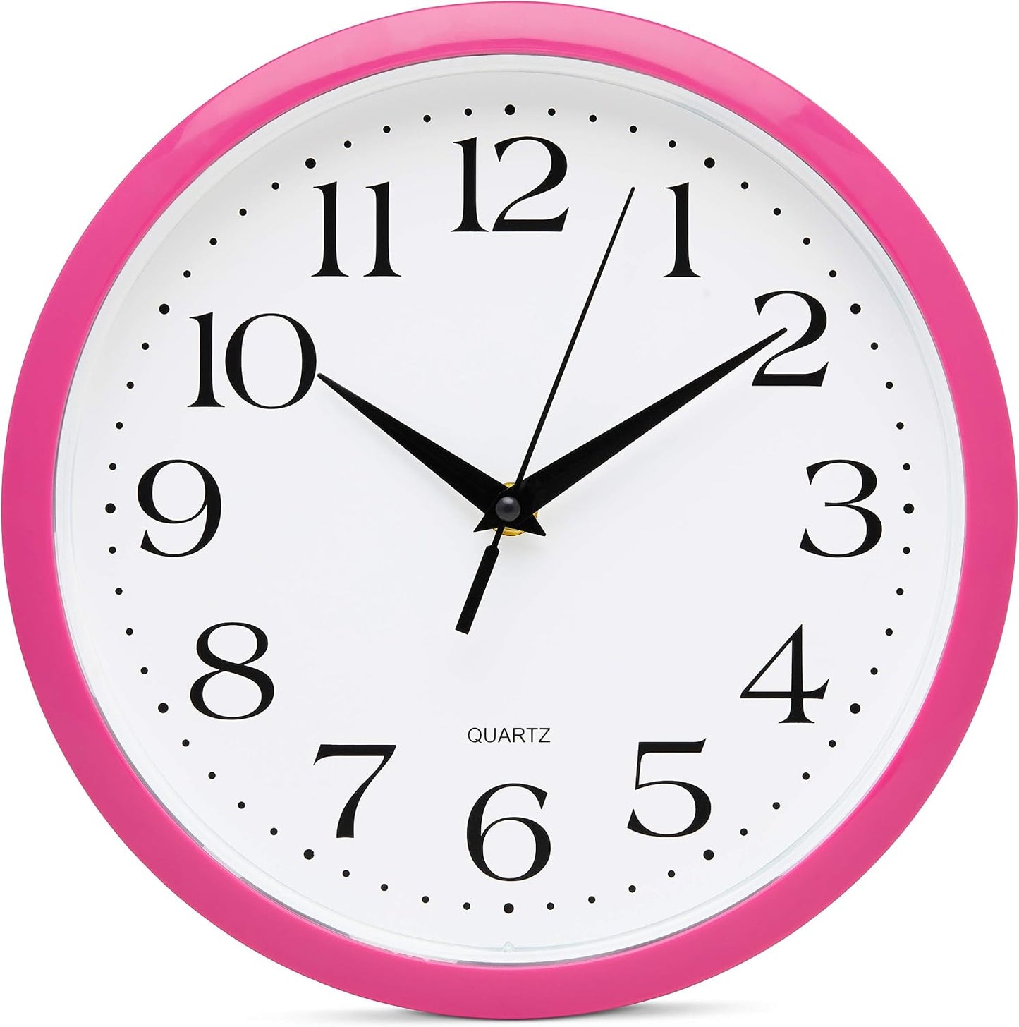 Yellow Wall Clock 10 inch Silent Non Ticking Battery Operated Quartz Easy to Read Round Classroom Home Decor for Kids Playroom Baby Room Nursery Fun