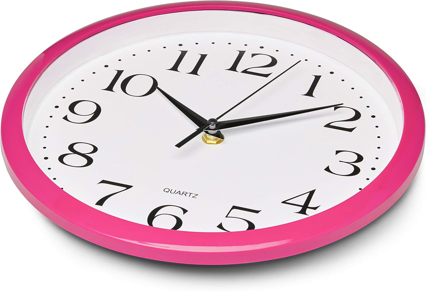 Yellow Wall Clock 10 inch Silent Non Ticking Battery Operated Quartz Easy to Read Round Classroom Home Decor for Kids Playroom Baby Room Nursery Fun