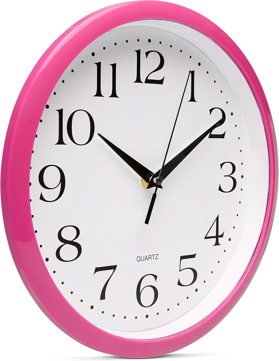 Yellow Wall Clock 10 inch Silent Non Ticking Battery Operated Quartz Easy to Read Round Classroom Home Decor for Kids Playroom Baby Room Nursery Fun
