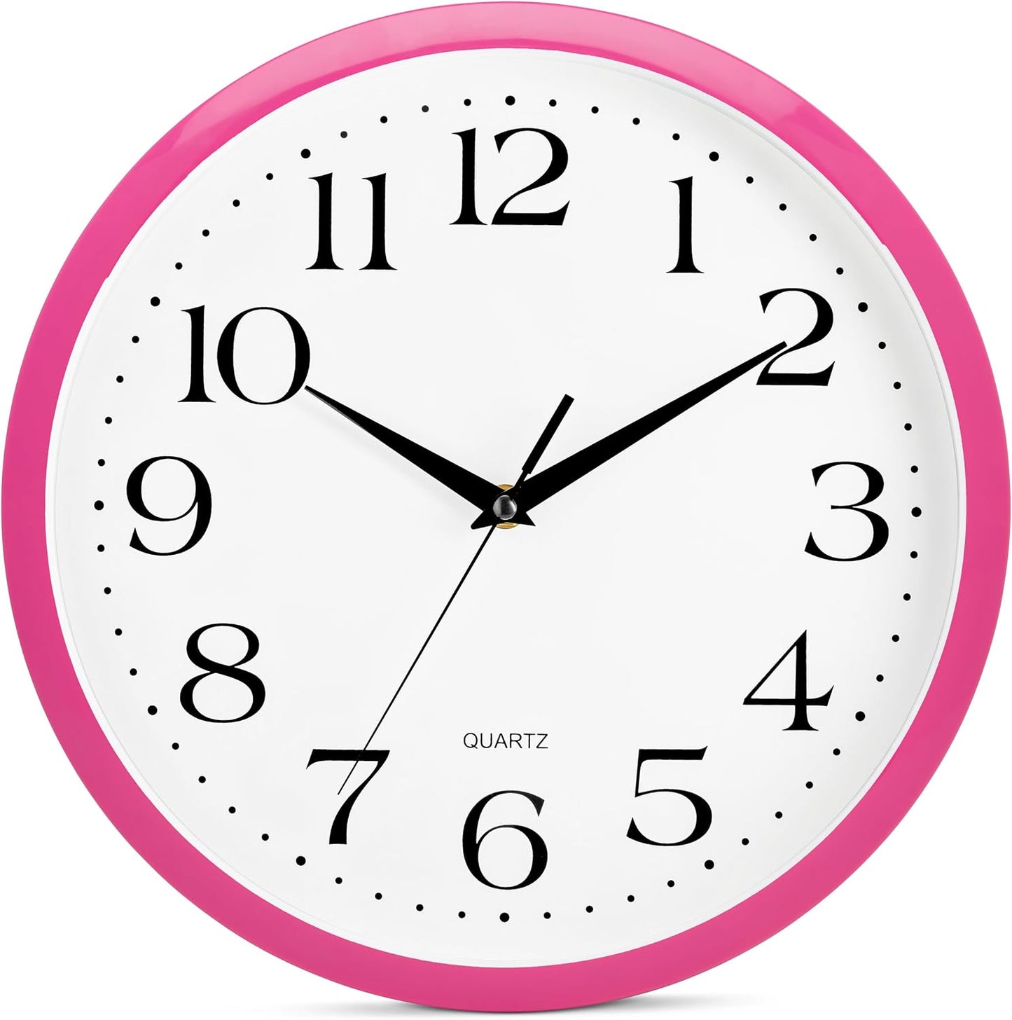 Yellow Wall Clock 10 inch Silent Non Ticking Battery Operated Quartz Easy to Read Round Classroom Home Decor for Kids Playroom Baby Room Nursery Fun