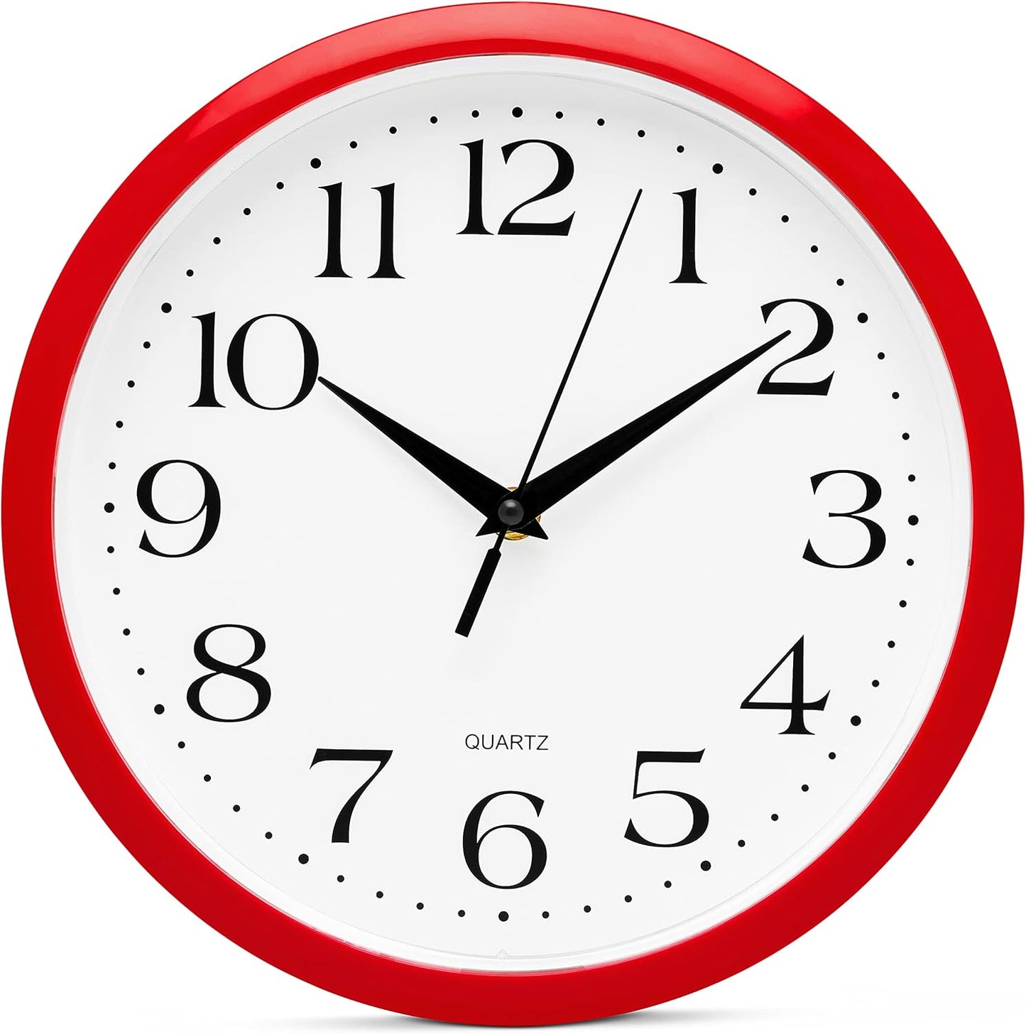 Yellow Wall Clock 10 inch Silent Non Ticking Battery Operated Quartz Easy to Read Round Classroom Home Decor for Kids Playroom Baby Room Nursery Fun
