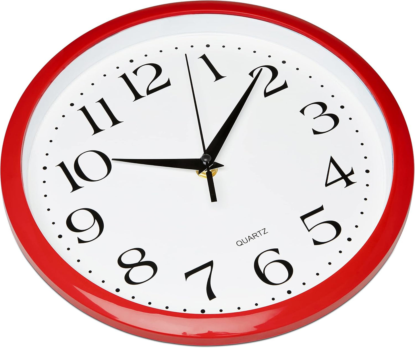 Yellow Wall Clock 10 inch Silent Non Ticking Battery Operated Quartz Easy to Read Round Classroom Home Decor for Kids Playroom Baby Room Nursery Fun
