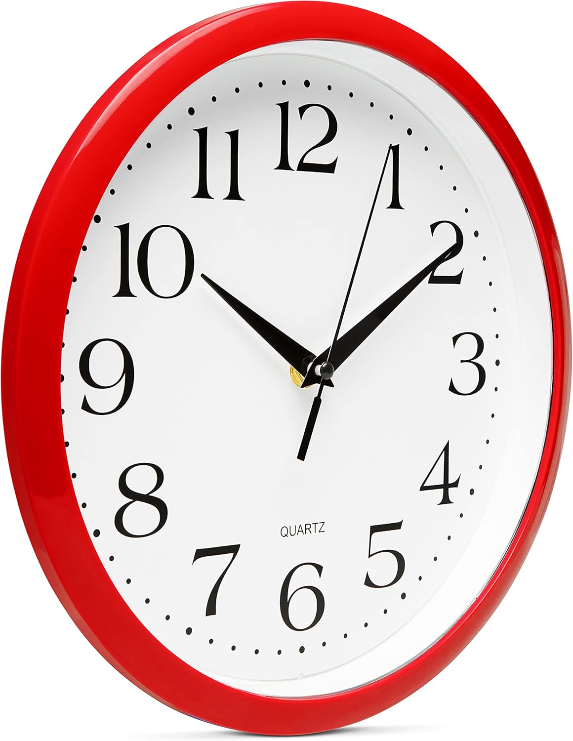 Yellow Wall Clock 10 inch Silent Non Ticking Battery Operated Quartz Easy to Read Round Classroom Home Decor for Kids Playroom Baby Room Nursery Fun