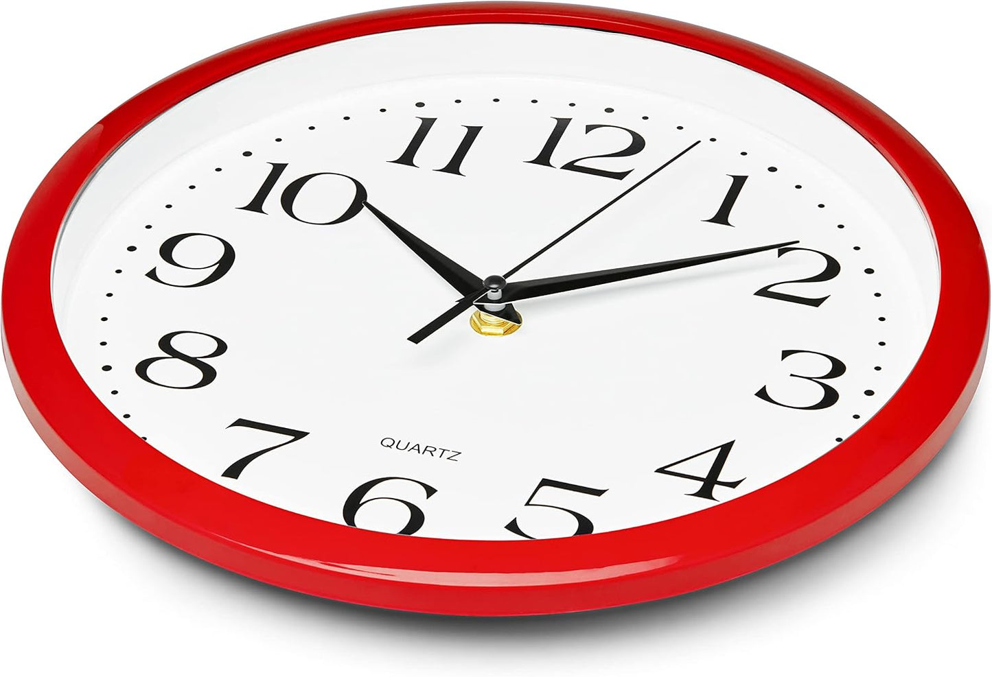 Yellow Wall Clock 10 inch Silent Non Ticking Battery Operated Quartz Easy to Read Round Classroom Home Decor for Kids Playroom Baby Room Nursery Fun