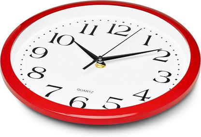 Yellow Wall Clock 10 inch Silent Non Ticking Battery Operated Quartz Easy to Read Round Classroom Home Decor for Kids Playroom Baby Room Nursery Fun