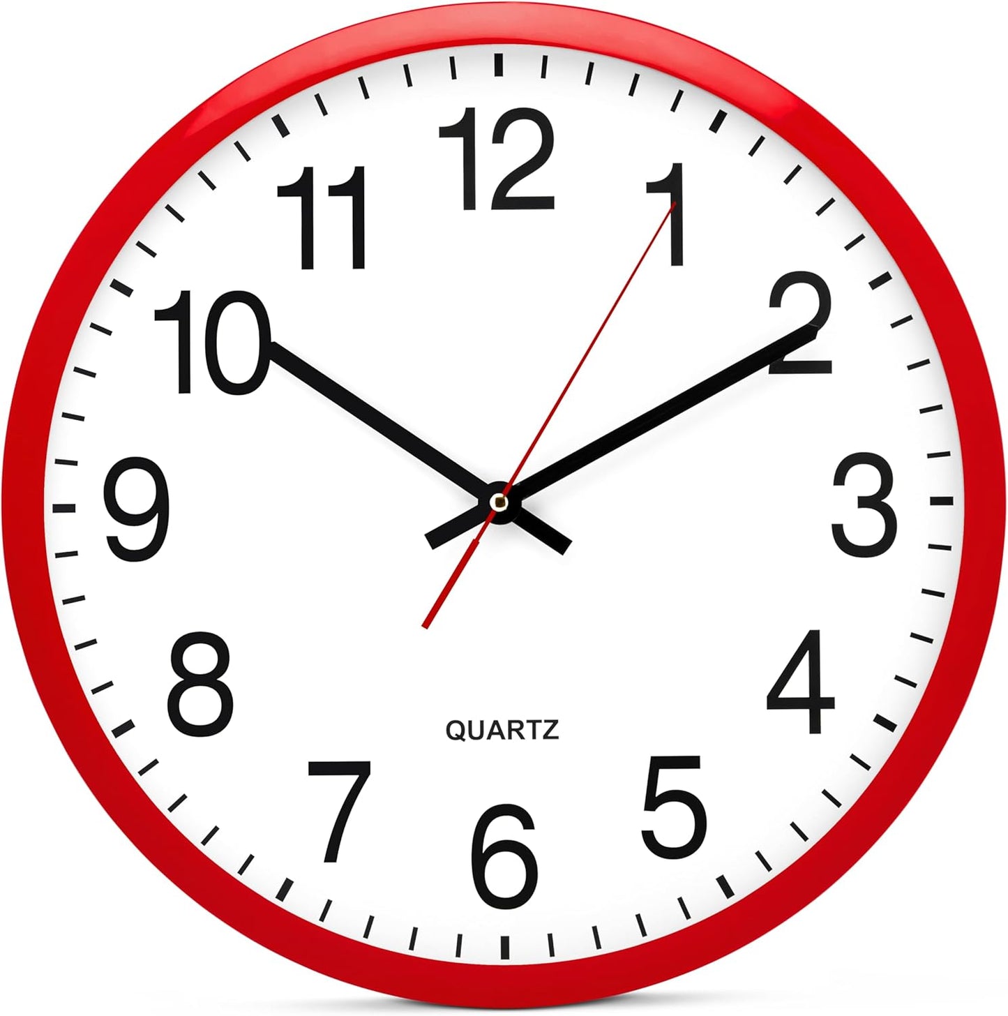 Yellow Wall Clock 10 inch Silent Non Ticking Battery Operated Quartz Easy to Read Round Classroom Home Decor for Kids Playroom Baby Room Nursery Fun