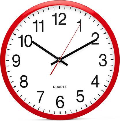 Yellow Wall Clock 10 inch Silent Non Ticking Battery Operated Quartz Easy to Read Round Classroom Home Decor for Kids Playroom Baby Room Nursery Fun