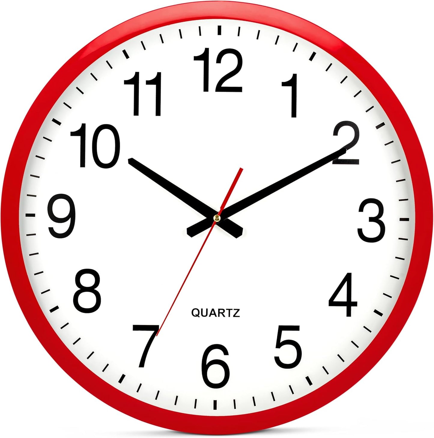 Yellow Wall Clock 10 inch Silent Non Ticking Battery Operated Quartz Easy to Read Round Classroom Home Decor for Kids Playroom Baby Room Nursery Fun
