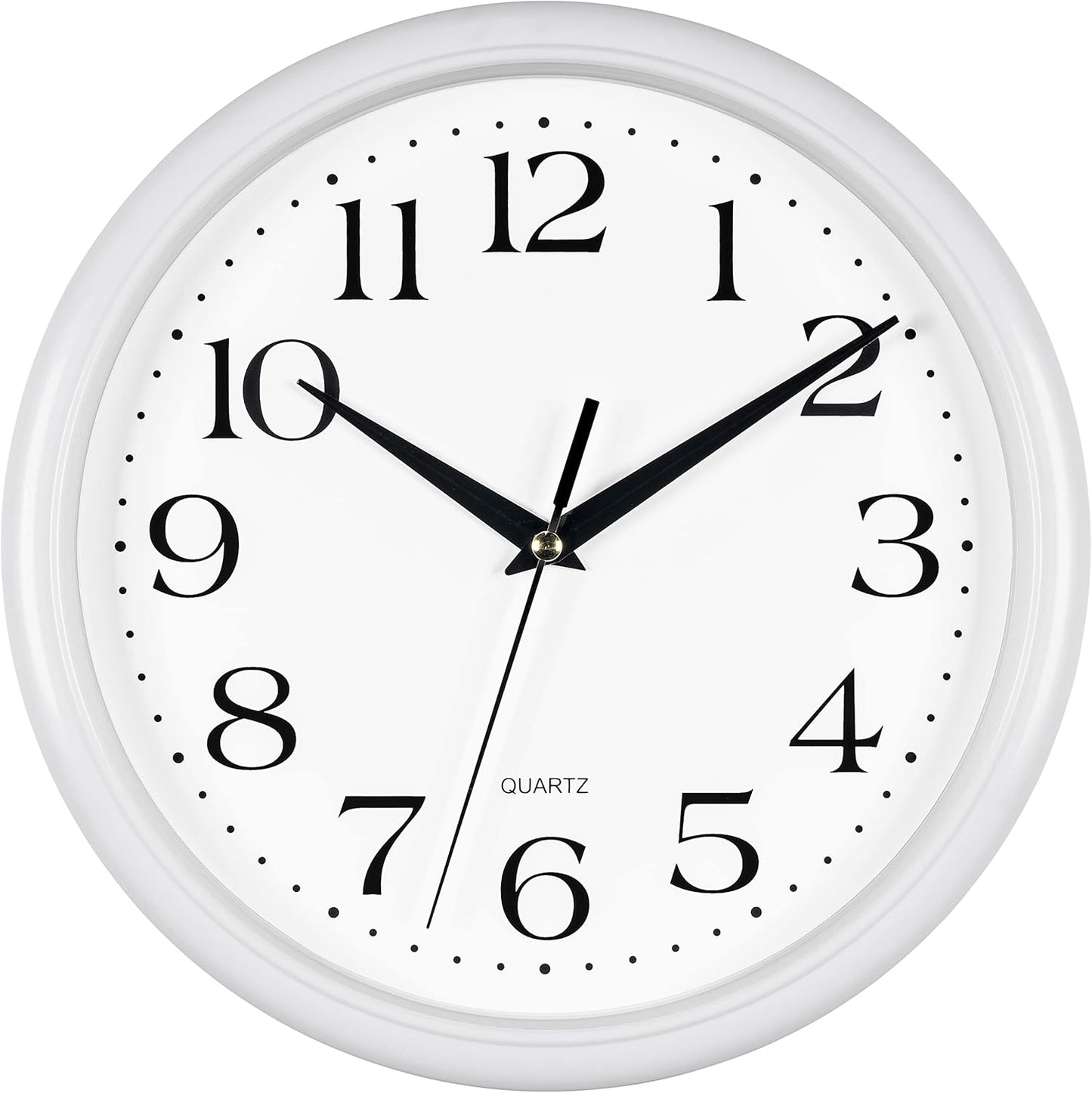 Yellow Wall Clock 10 inch Silent Non Ticking Battery Operated Quartz Easy to Read Round Classroom Home Decor for Kids Playroom Baby Room Nursery Fun