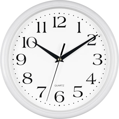 Yellow Wall Clock 10 inch Silent Non Ticking Battery Operated Quartz Easy to Read Round Classroom Home Decor for Kids Playroom Baby Room Nursery Fun