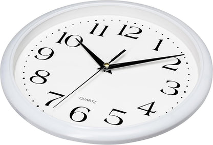 Yellow Wall Clock 10 inch Silent Non Ticking Battery Operated Quartz Easy to Read Round Classroom Home Decor for Kids Playroom Baby Room Nursery Fun